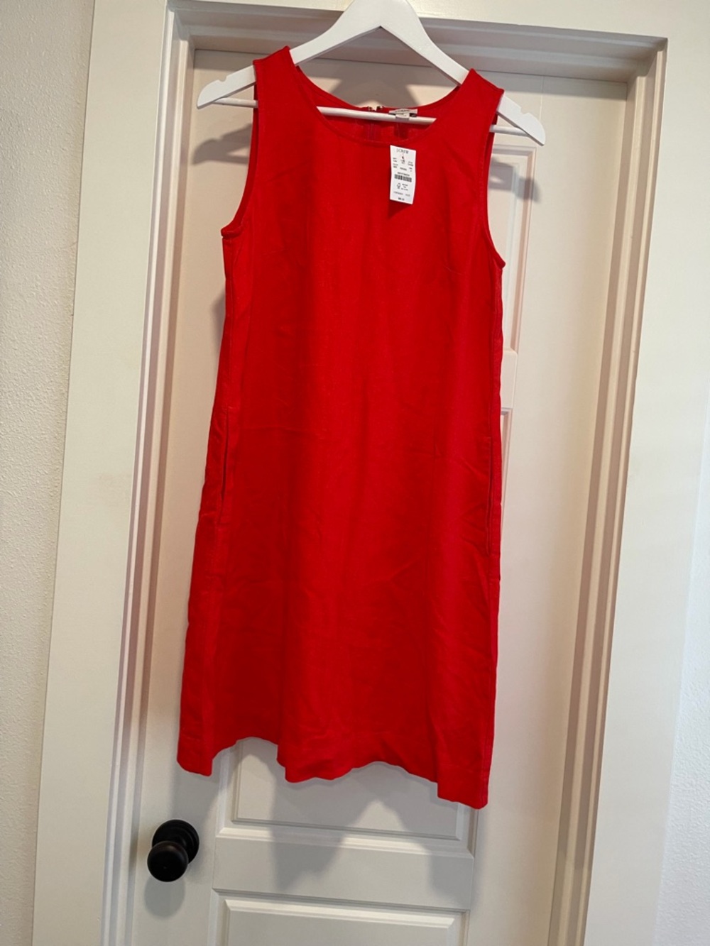 NWT J. Crew Factory Sleeveless Red Mini Shift Dress linen